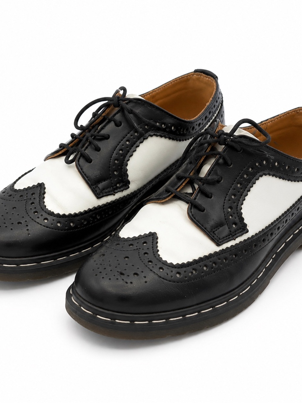 Dr. Martens Black and White Two-Tone Brogue Oxfords
